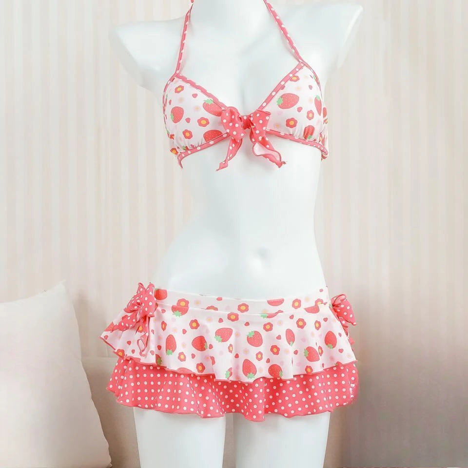 2025 Swimwear Beach Style Bikinis Beachwear Bathing Suit Sexy Lace-up Splicing Vintage Y2k Bikini Sets Holidays Swimsuit Women