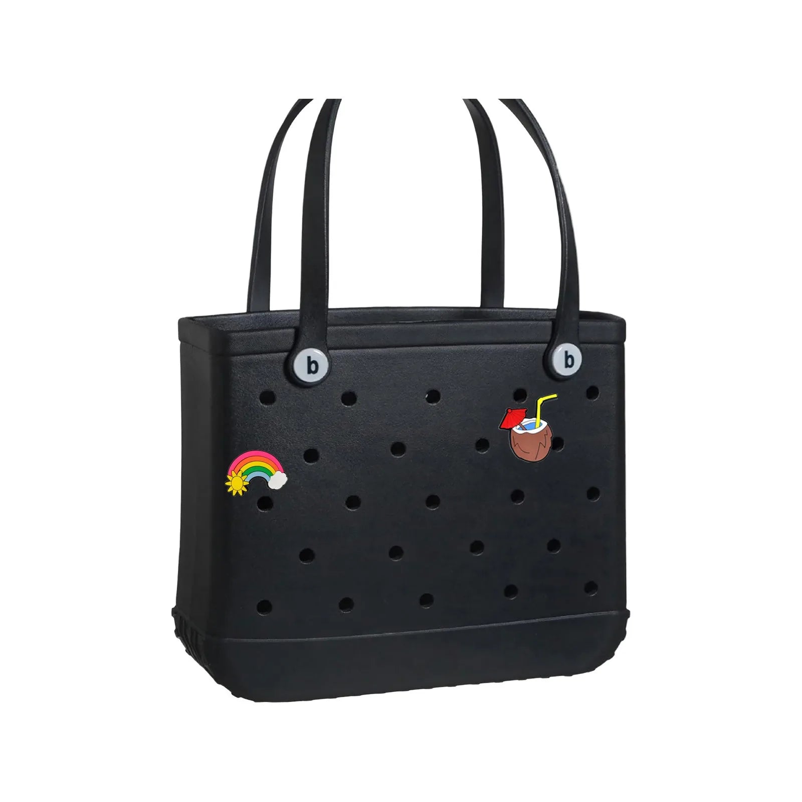 38x13x32cm Beach Bogg Bag Tote Silicone Basket Waterproof Mini Jelly Handbag Picnic Basket Multi-Purpose Croc Handbag Beach Bags