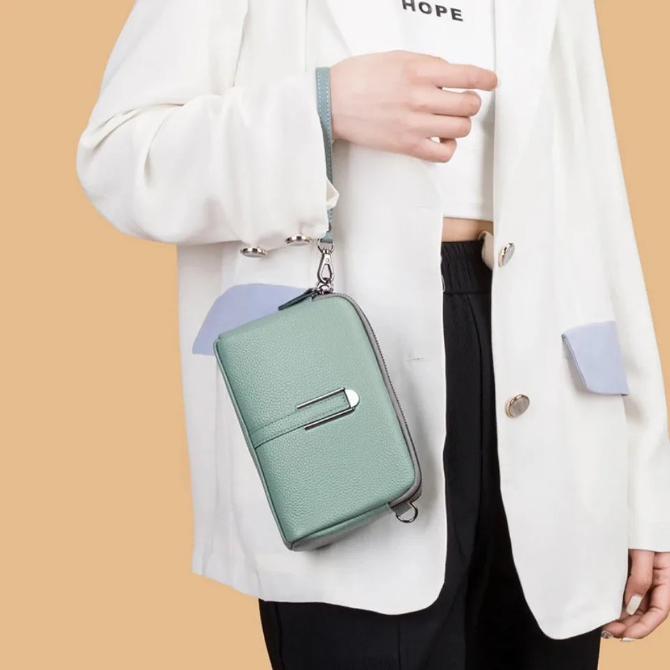 100% Genuine Leather Bag Luxury Women's Crossbody Bags for Woman Mom Female Solid Color Clutch Phone Shoulder Messenger Bag Sac