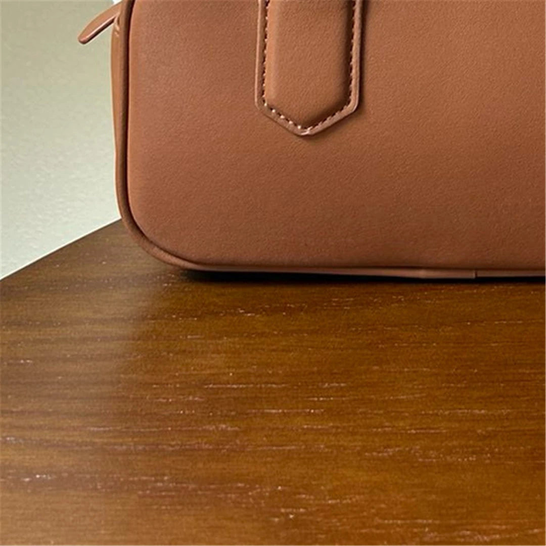 Portable Bowling Bag For Women Luxury Crossbody Bag Real Cowhide Leather Versatile Handbag Fashion Designer Lady Tote Bags