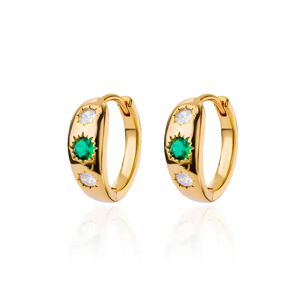 Zircon Round Star Earring For Women Geometric Stainless Steel Heart Hoop Earring Party Wedding Aesthetic Jewelry Gift 2025
