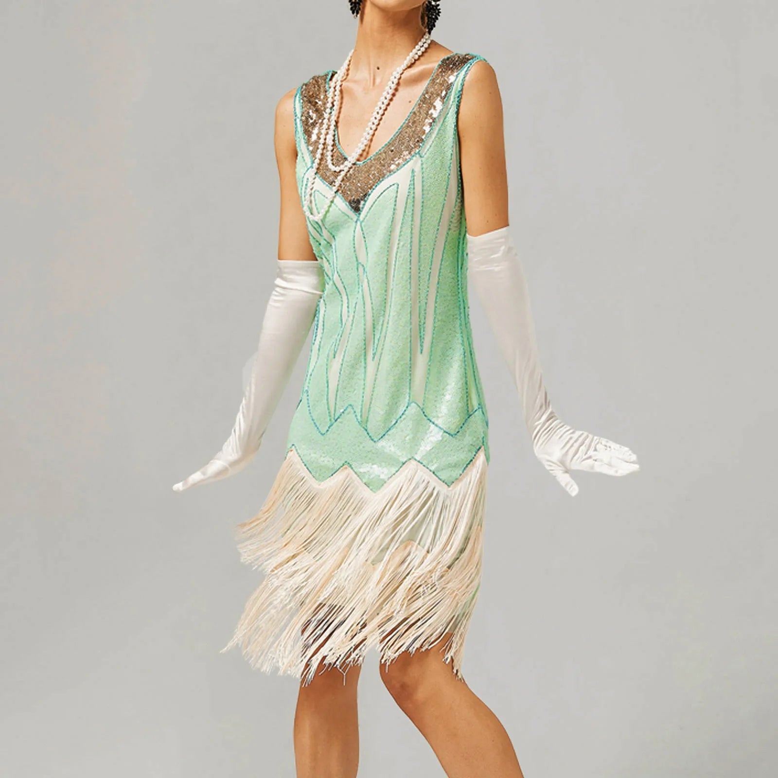 Sequined Fringed Tassels Dresses for Women 2024 Summer Gatsby Vintage Dress Cocktail Prom Party 1920s 30S Flapper Dress Vestidos