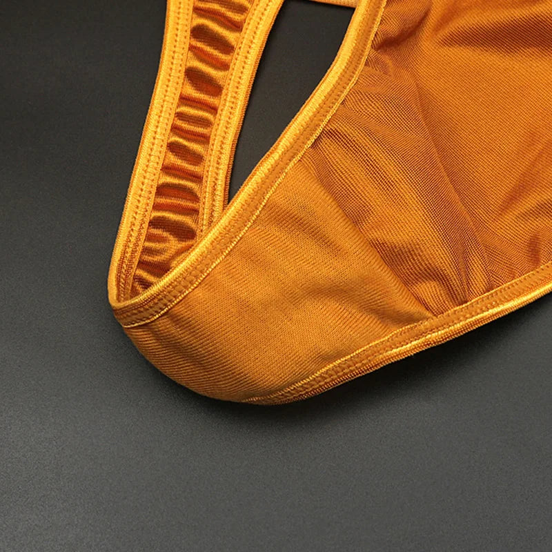 Women's panties Sexy Double Thin Low Waist Women's Thong Shiny G-string Breathable Comfortable T-Back Lingerie Ladies Intimate F