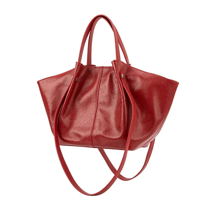 Motingsome Top Qualuty Shoulder Bag Woman Tote Crossbody First Layer Real Plant-tanned Leather Cowhide Wing Shape Mini Handbag