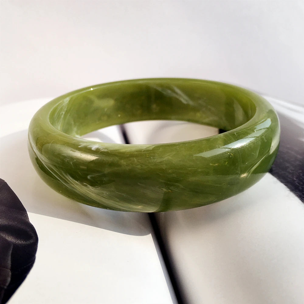 UJBOX Waterproof Acrylic Chunky Bangles Bracelets For Women Mother's Day Valentine's Day Jewelry Gift Wholesale