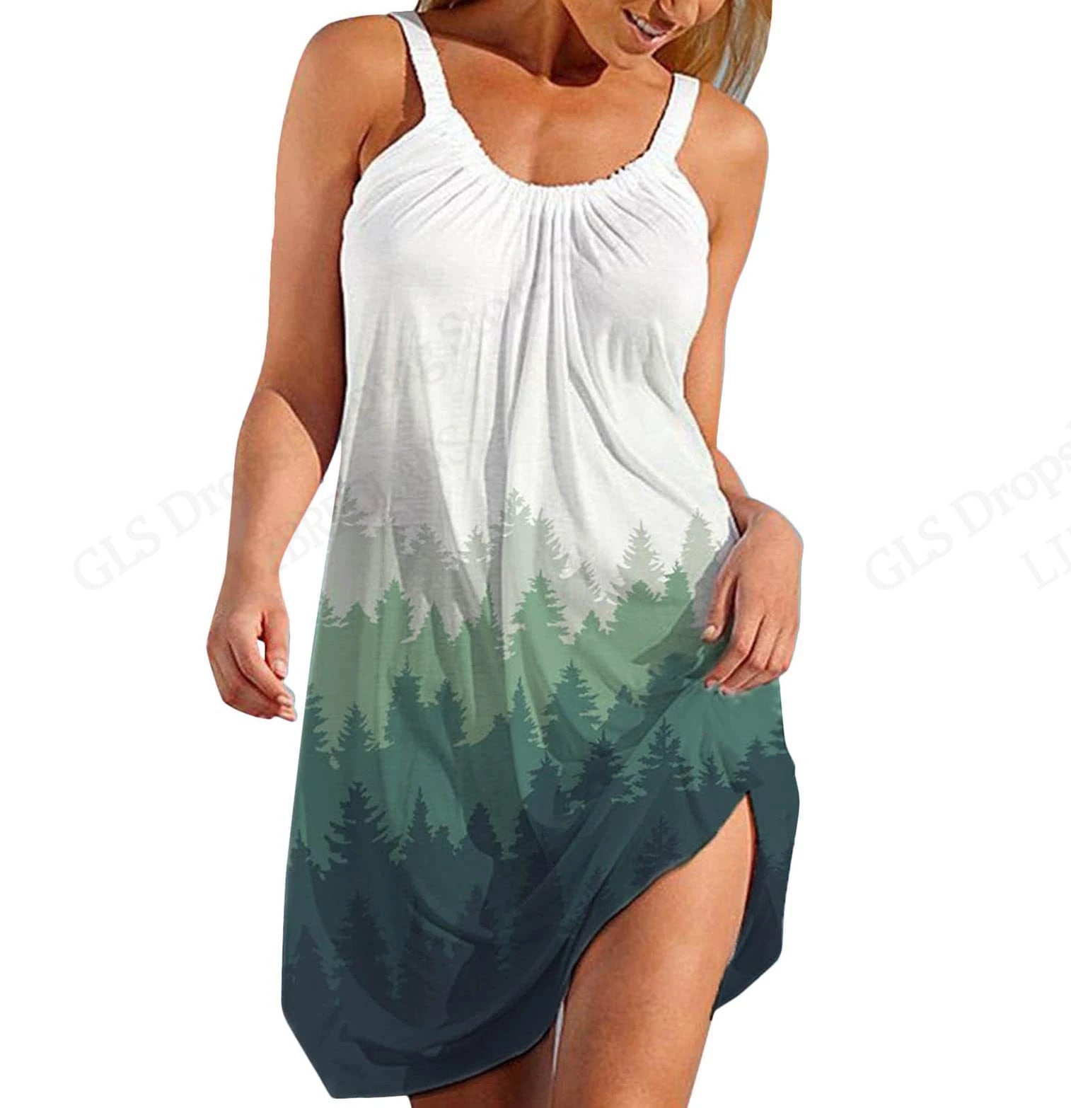 New Women Dress Sleeveless Elegant For Women Fashion Summer Mini Strap Beach Dress Sea Turtle 3d Print Dresses Bohemian Party