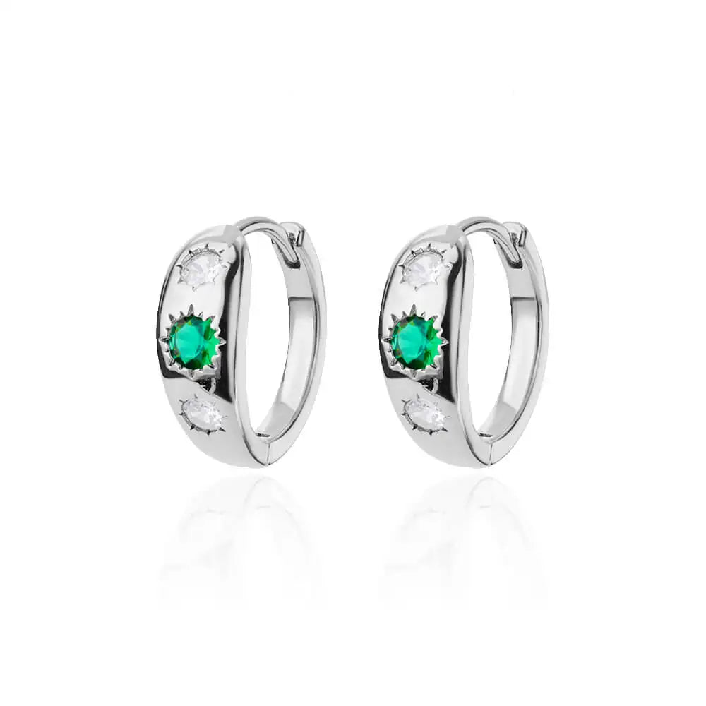 Zircon Round Star Earring For Women Geometric Stainless Steel Heart Hoop Earring Party Wedding Aesthetic Jewelry Gift 2025