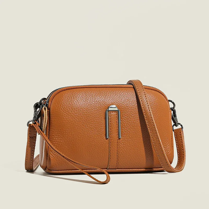 100% Genuine Leather Bag Luxury Women's Crossbody Bags for Woman Mom Female Solid Color Clutch Phone Shoulder Messenger Bag Sac