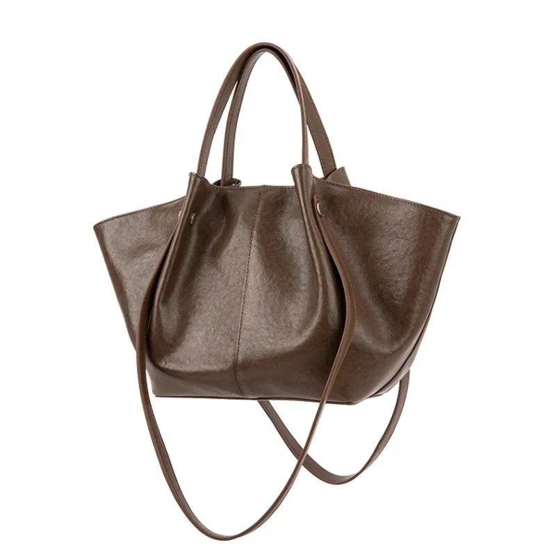 Motingsome Top Qualuty Shoulder Bag Woman Tote Crossbody First Layer Real Plant-tanned Leather Cowhide Wing Shape Mini Handbag
