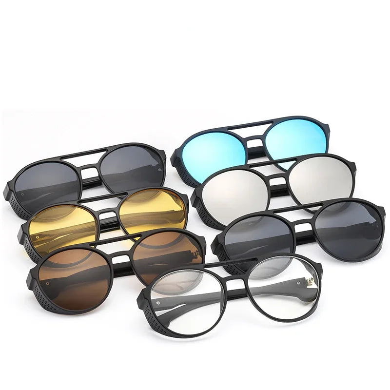 Men Fashion Round punk Sunglasses Women/Men 2022 Vintage Round Sun Glasses High Quality Brand Designer Sunglass de sol UV400