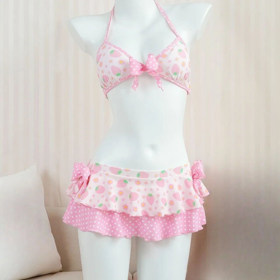 2025 Swimwear Beach Style Bikinis Beachwear Bathing Suit Sexy Lace-up Splicing Vintage Y2k Bikini Sets Holidays Swimsuit Women