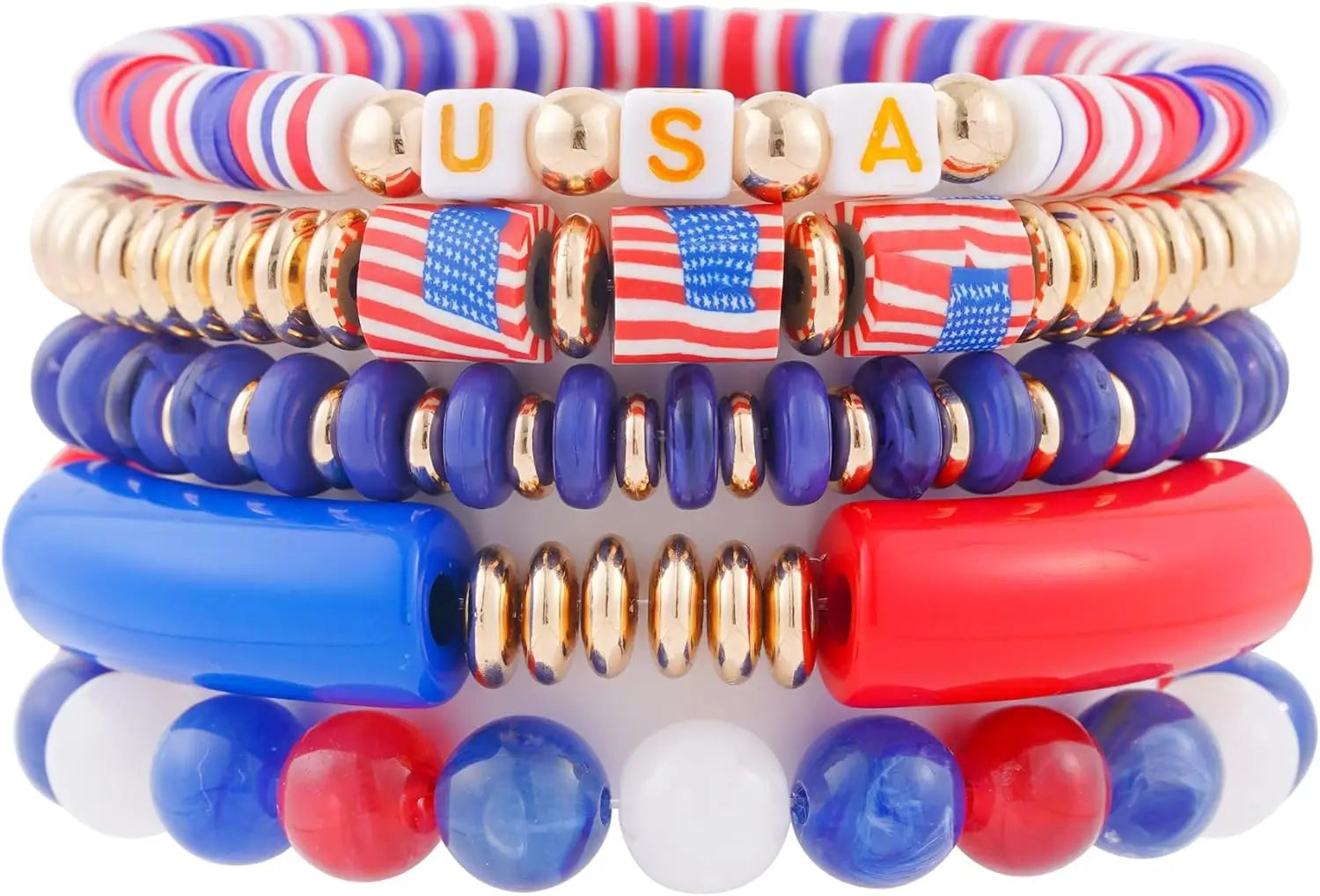 Simple Beaded Gold Bangle Bracelet Chunky Bamboo Tube Curved Stacking Clear Acrylic Colorful Stretchable Bracelets Set For Women