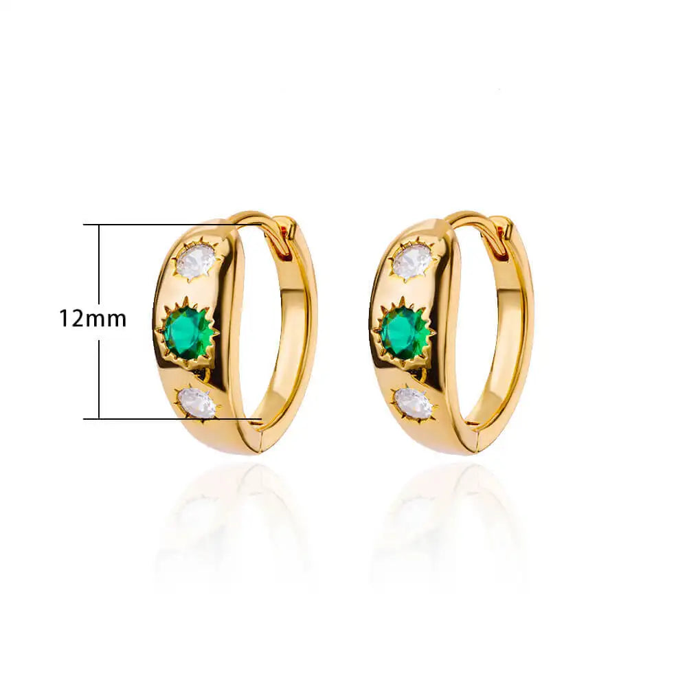 Zircon Round Star Earring For Women Geometric Stainless Steel Heart Hoop Earring Party Wedding Aesthetic Jewelry Gift 2025