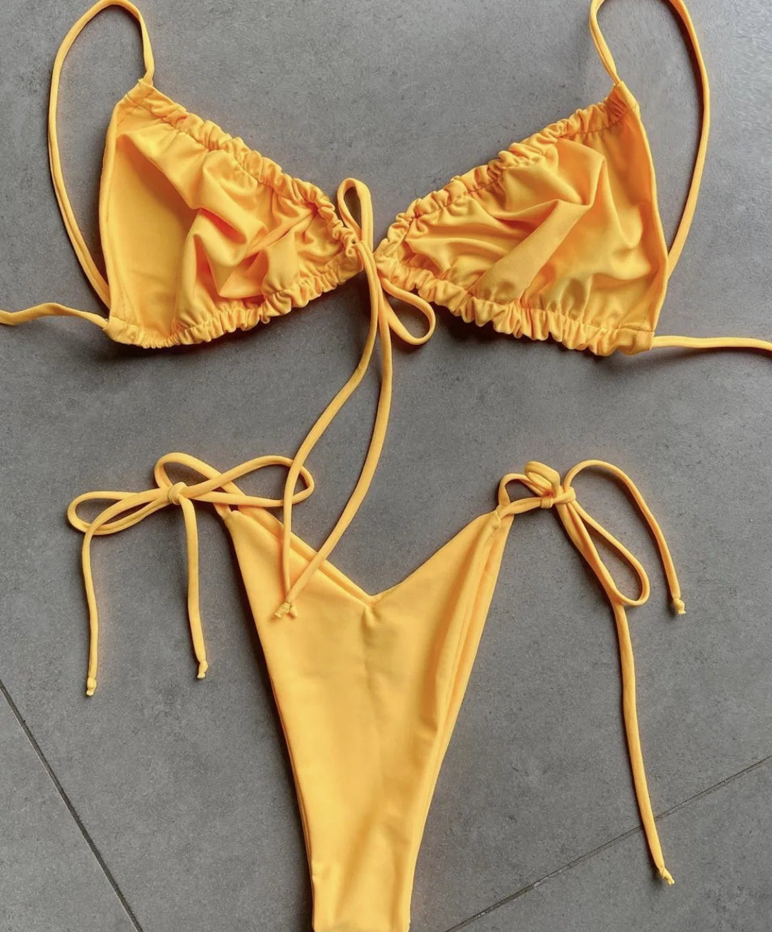 women's swimsuit loop strap bikini double face plain swimsuit sexy bikini swimming pool party essential NEW