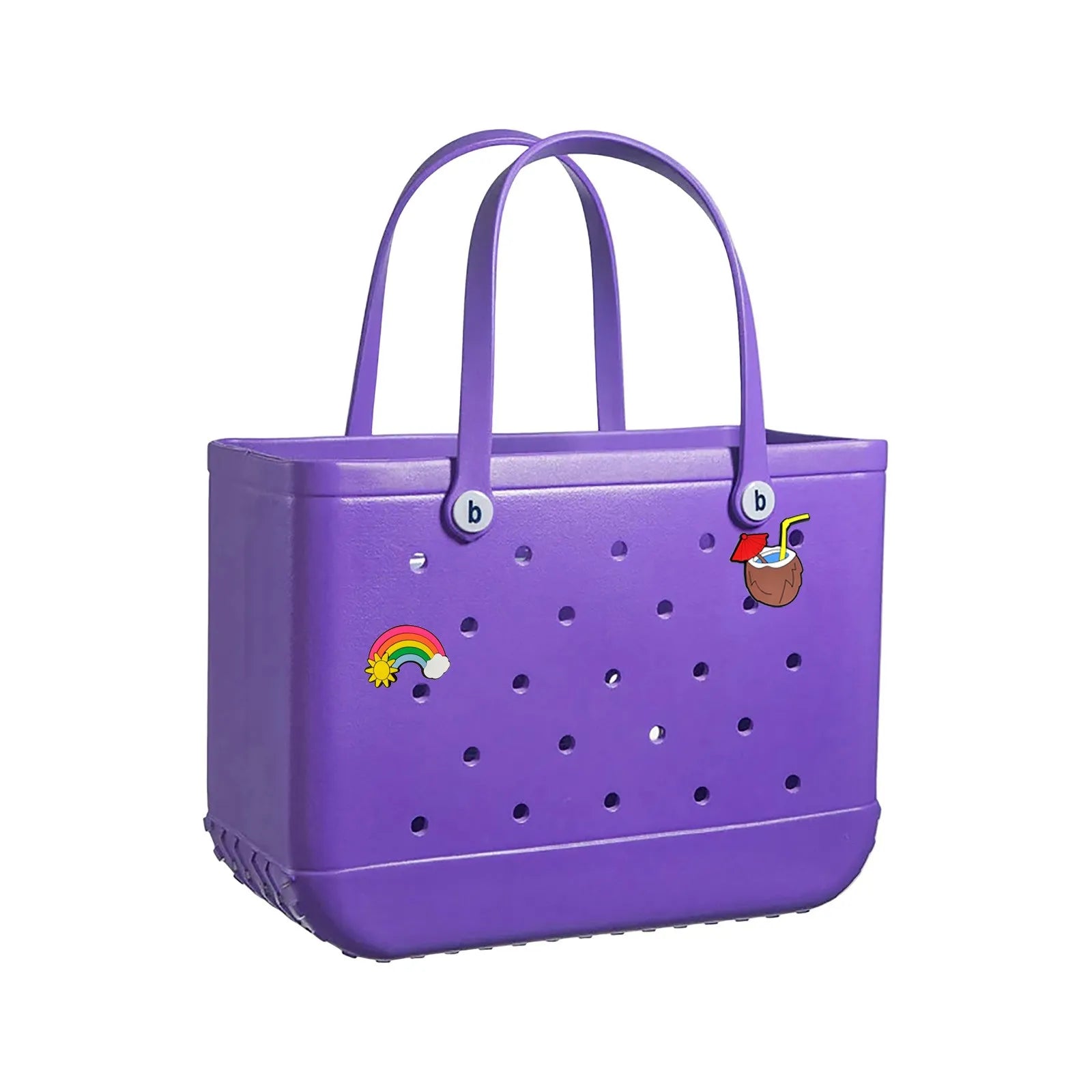 38x13x32cm Beach Bogg Bag Tote Silicone Basket Waterproof Mini Jelly Handbag Picnic Basket Multi-Purpose Croc Handbag Beach Bags