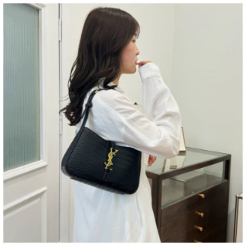 2025 Popular Fashion Stone Pattern Stick Bag Women's Fashion Trend Pu Handbag Casual Single Shoulder Underarm Bag