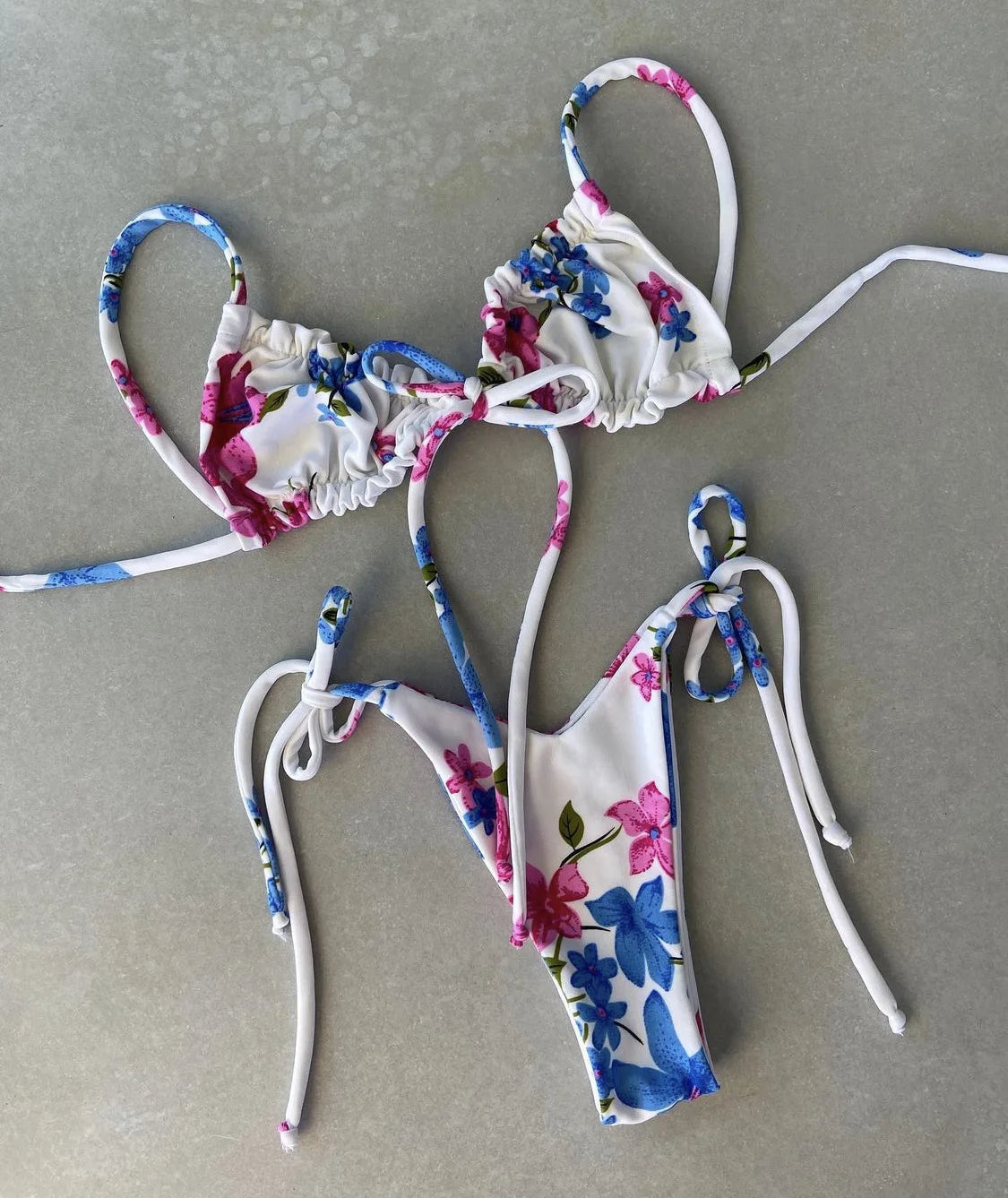 women's swimsuit loop strap bikini double face plain swimsuit sexy bikini swimming pool party essential NEW