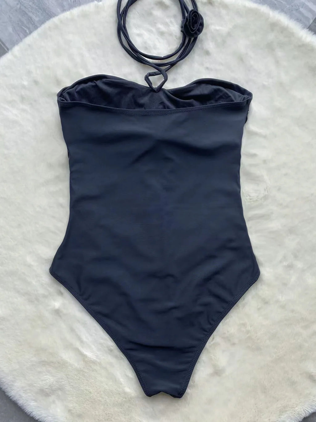 Sexy Black 3D Flower One Piece Swimsuit Female Bathing Suit Monokini Swimwear 2023 New  Hollow Out Swimming Suit for Women