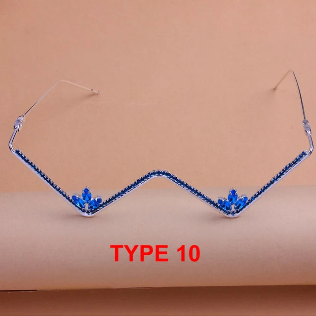 Stonefans Long Fringed Glasses Frame Designer Vintage 2022 Eyeglasses Without Lens for Women Face Decorations Helloween Jewelry
