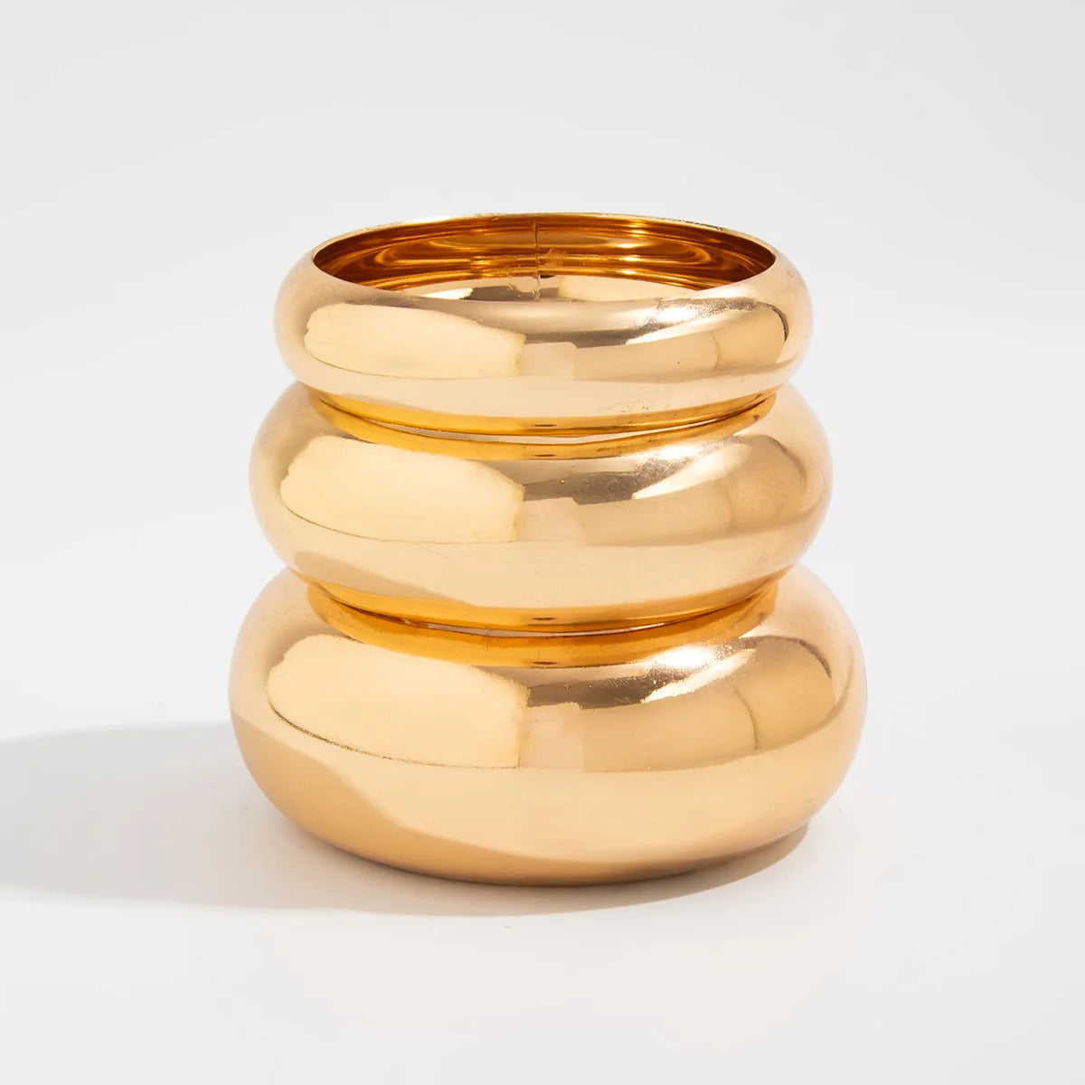 Exaggerated Big Punk Smooth Metal Wide Spring Bangles for Women Vintage Gold Color Arm Chunky Braceles Grunge Jewelry Steampunk
