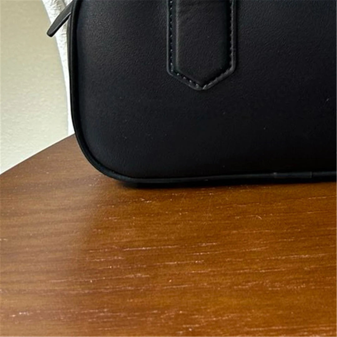 Portable Bowling Bag For Women Luxury Crossbody Bag Real Cowhide Leather Versatile Handbag Fashion Designer Lady Tote Bags