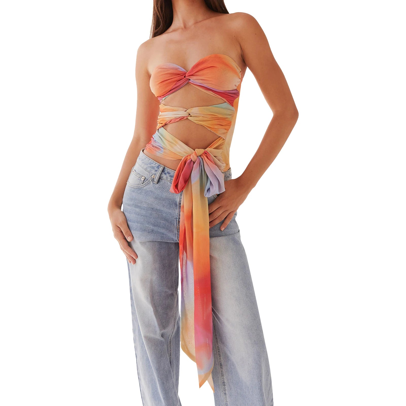 Women s Off Shoulder Ruffle Crop Tops Summer Boho Floral Print Elastic Tube Top Sexy  Fit Blouse Shirt