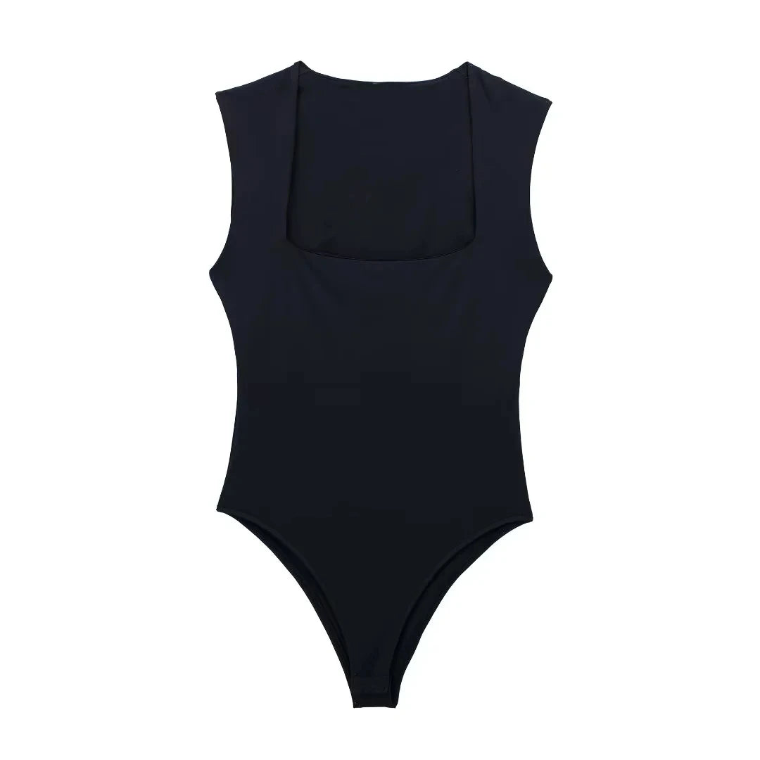 TRAF Woman Bodysuit Summer Sleeveless Tops Blue Body Sexy Women Corset Black White Bodysuit Lingerie One Piece Slimming Bodysuit