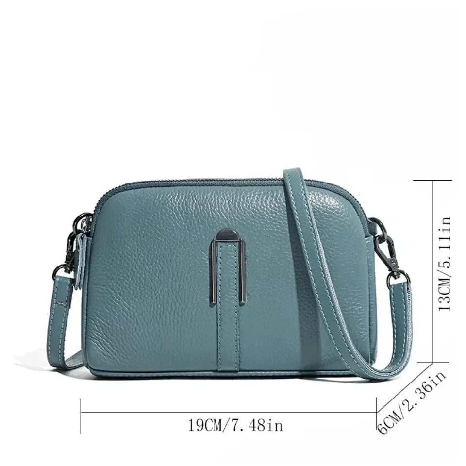 100% Genuine Leather Bag Luxury Women's Crossbody Bags for Woman Mom Female Solid Color Clutch Phone Shoulder Messenger Bag Sac