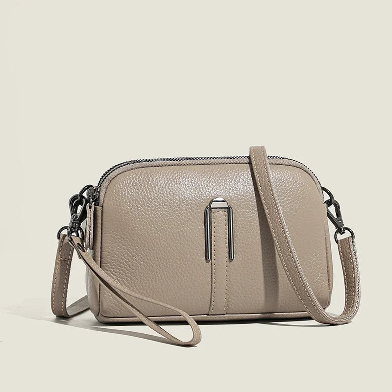 100% Genuine Leather Bag Luxury Women's Crossbody Bags for Woman Mom Female Solid Color Clutch Phone Shoulder Messenger Bag Sac