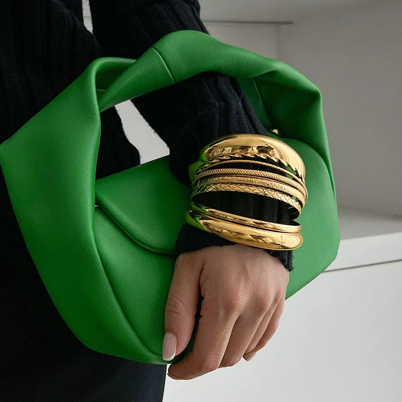 Vintage Punk Bracelets Set for Women Twist Texture Bangles Gold Silver Color Jewelry Statement Streetwear Goth