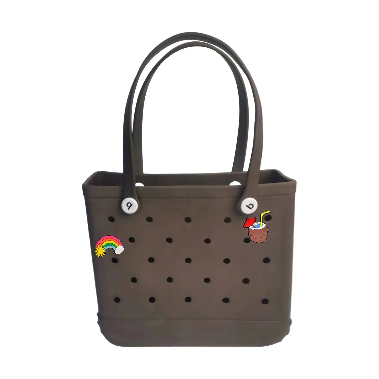 38x13x32cm Beach Bogg Bag Tote Silicone Basket Waterproof Mini Jelly Handbag Picnic Basket Multi-Purpose Croc Handbag Beach Bags