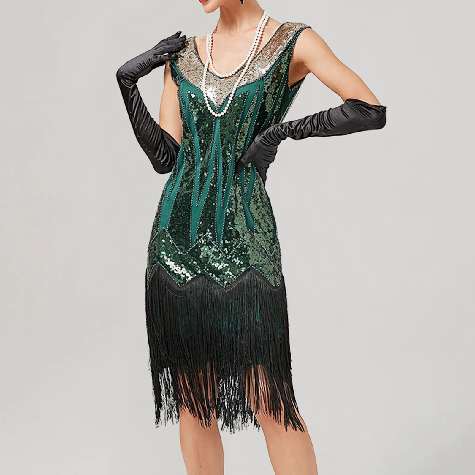 Sequined Fringed Tassels Dresses for Women 2024 Summer Gatsby Vintage Dress Cocktail Prom Party 1920s 30S Flapper Dress Vestidos