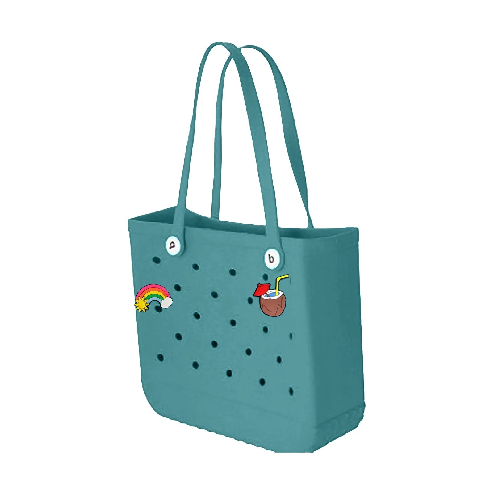 38x13x32cm Beach Bogg Bag Tote Silicone Basket Waterproof Mini Jelly Handbag Picnic Basket Multi-Purpose Croc Handbag Beach Bags