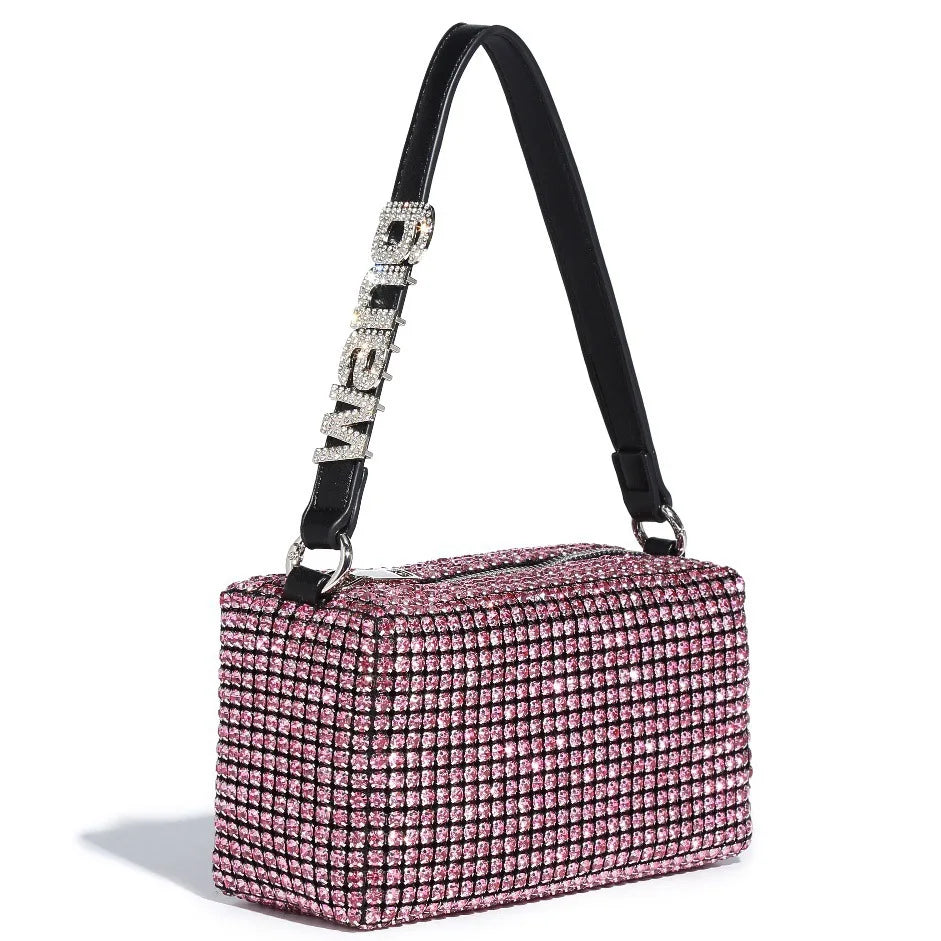 2025 Luxury Rhinestone Pearl Evening Bag for Women | Sparkly Stage Performance Purse | Elegant Dinner Party Clutch Crossbody Bag