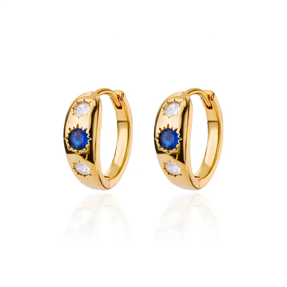 Zircon Round Star Earring For Women Geometric Stainless Steel Heart Hoop Earring Party Wedding Aesthetic Jewelry Gift 2025