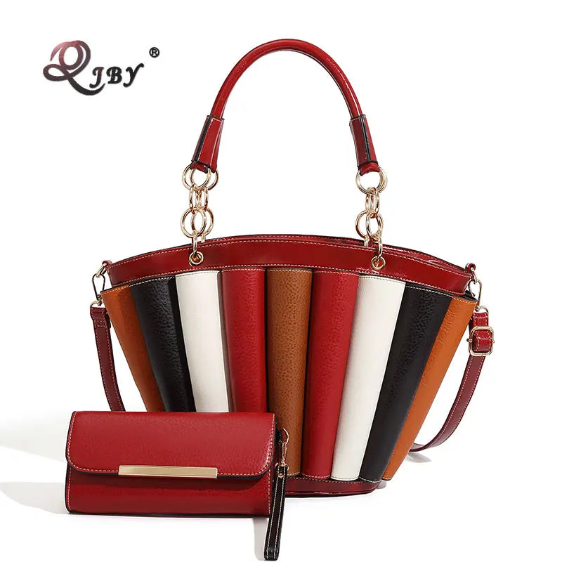 Bag Woman Large Capacity Leather Purse Fashion Designer Top Handle Handbags Women Crossbody Large Bags for Women,Metal Handle