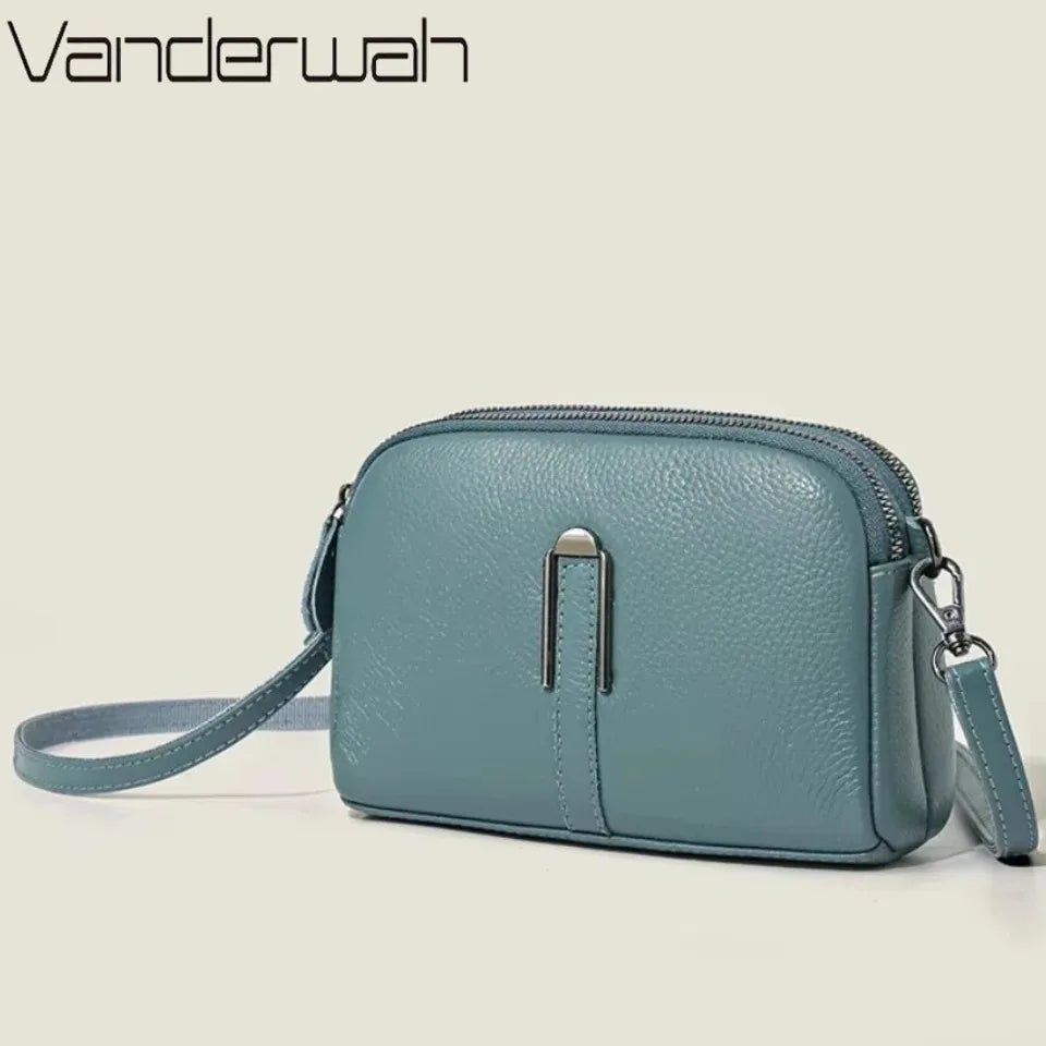 100% Genuine Leather Bag Luxury Women's Crossbody Bags for Woman Mom Female Solid Color Clutch Phone Shoulder Messenger Bag Sac