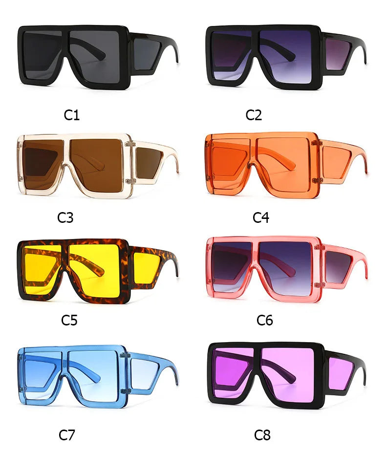 Oversized Square Sun Glasses Women Luxury Brand Desinger Blue Black Purple Shades 2022 Sunglasses For Women Gafas De Sol Mujer