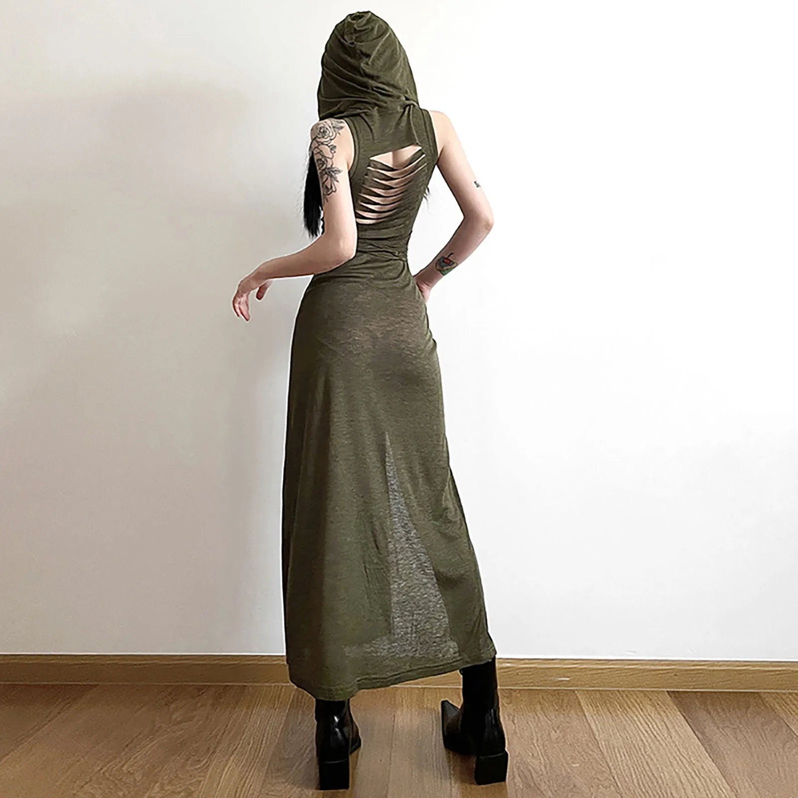 Dresses For Formal Occasions Women'S Summer Fashion Personality New Hooded Loose Solid Color Vestidos En Oferta LiquidacióN