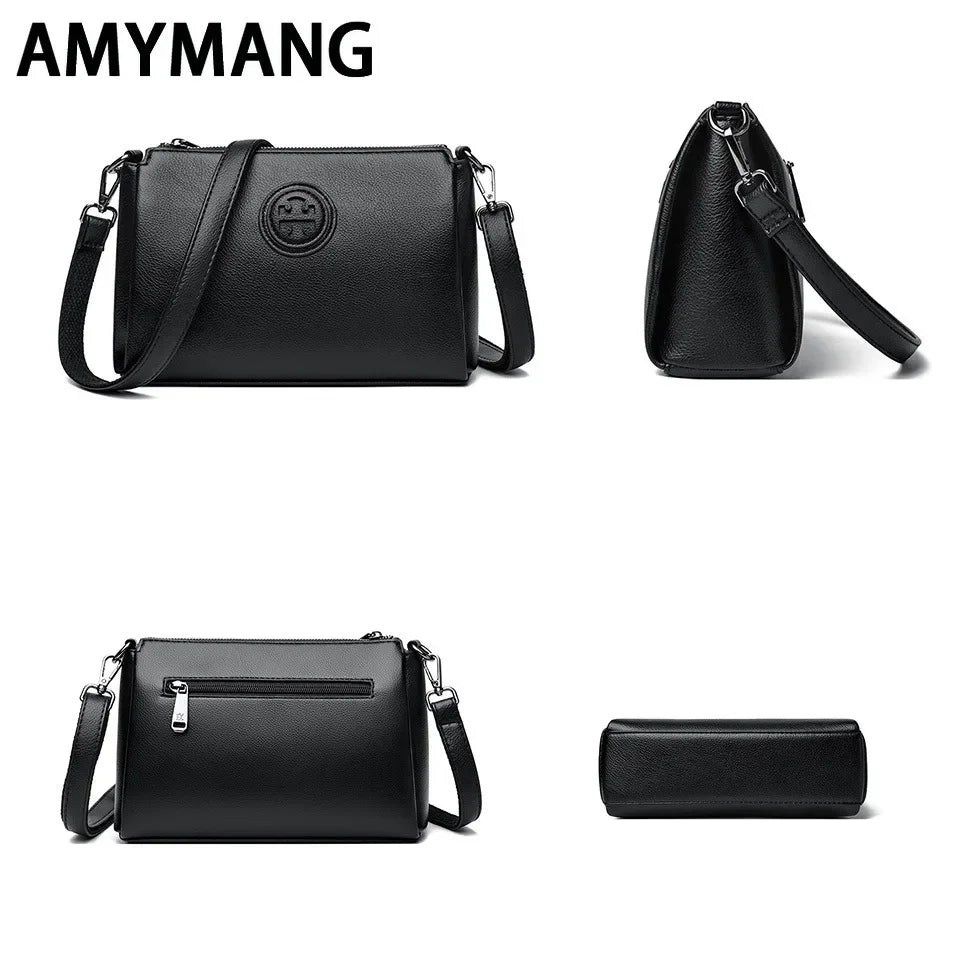 Versatile PU Crossbody Bag for Women Stylish High Quality Brand Design Zipper Solid Color Pattern Casual Daily Use Shoulder Bag