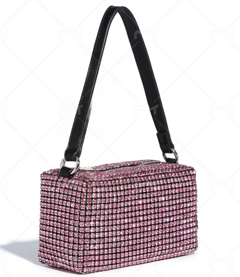 2025 Luxury Rhinestone Pearl Evening Bag for Women | Sparkly Stage Performance Purse | Elegant Dinner Party Clutch Crossbody Bag