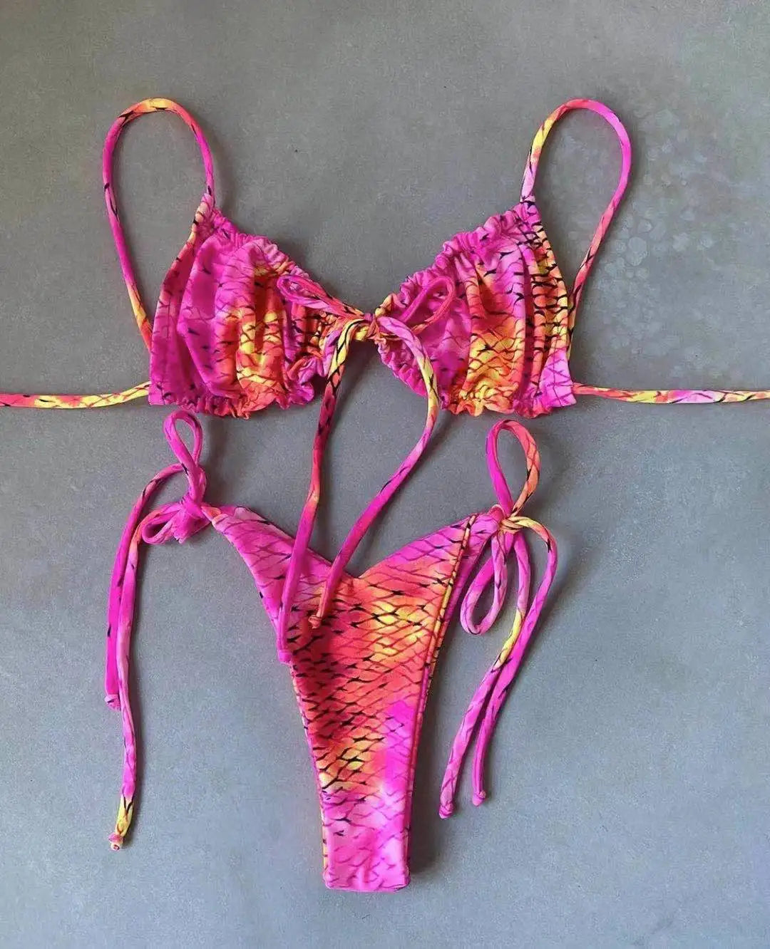 women's swimsuit loop strap bikini double face plain swimsuit sexy bikini swimming pool party essential NEW