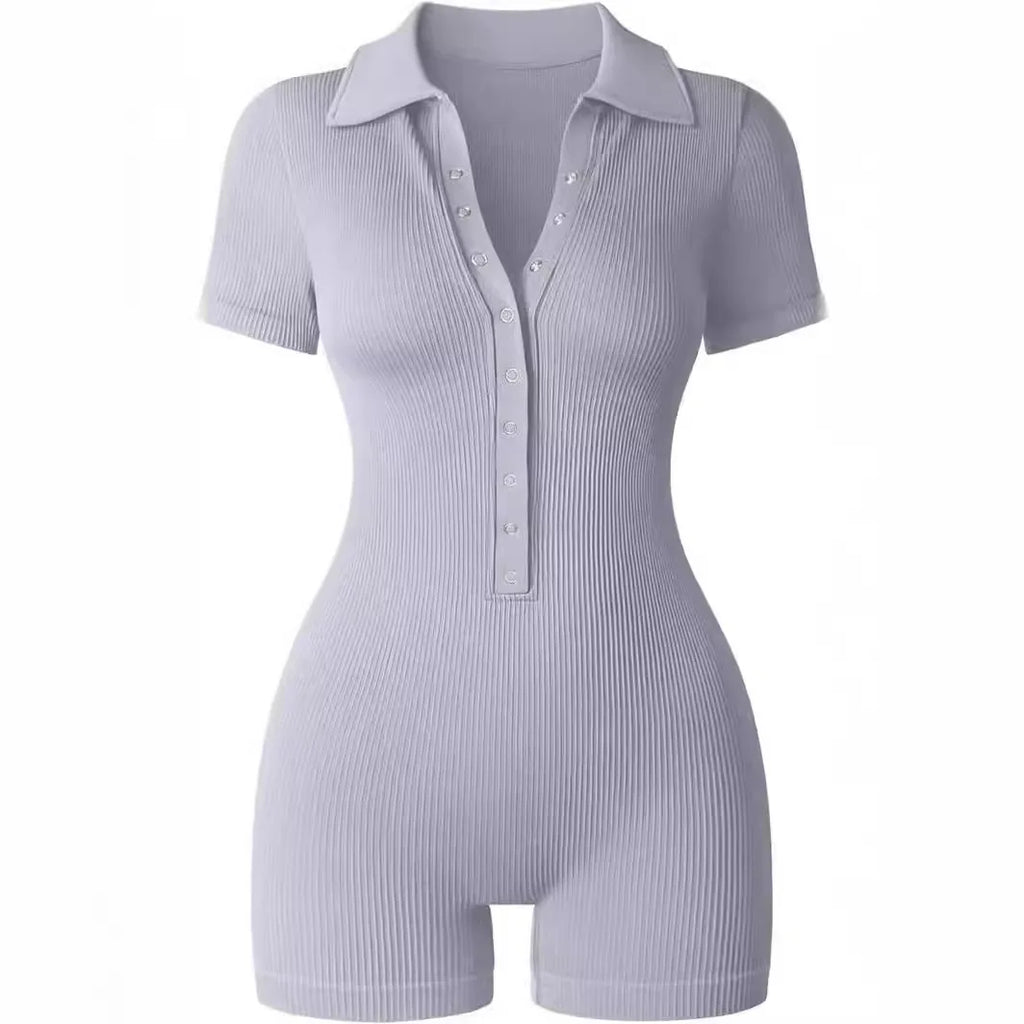 6 Colors Women Yoga Jumpsuit Ribbed V-neck Elastic Waist Cinching Sports Jumpsuit Playsuits Hot Sexy Sweet Women Tops 2024 P8IP