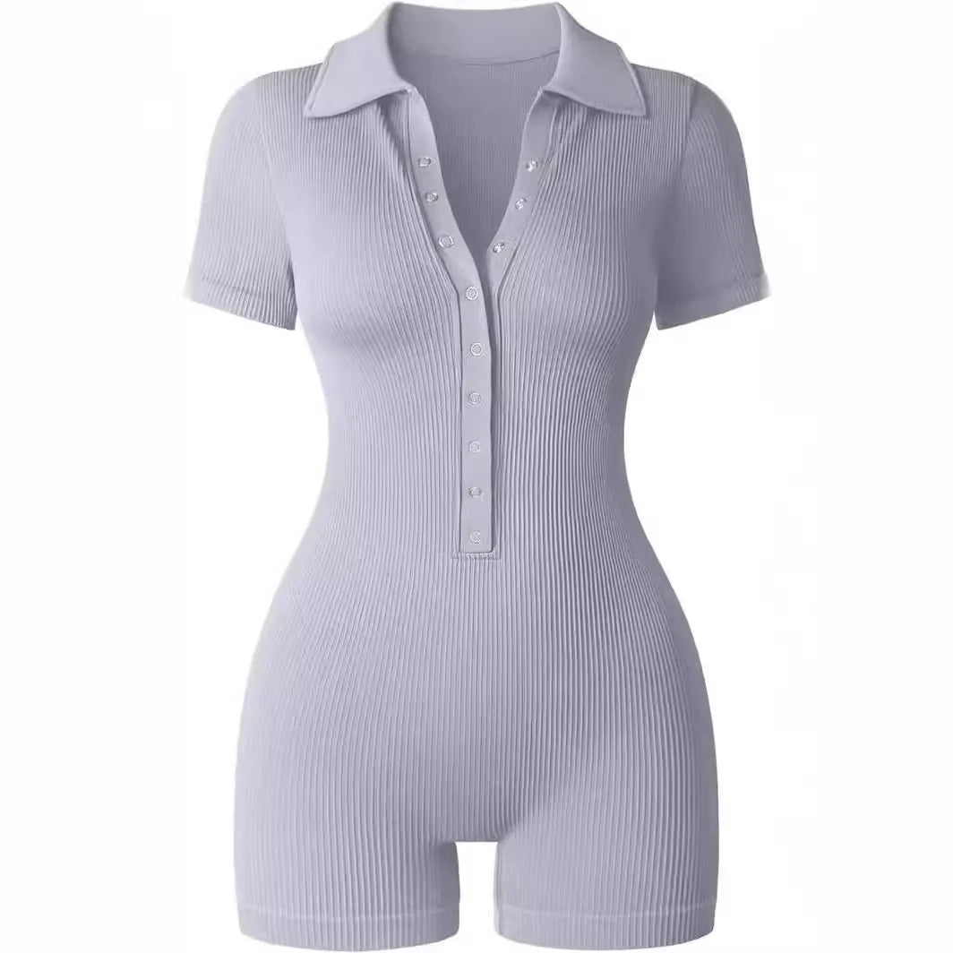 6 Colors Women Yoga Jumpsuit Ribbed V-neck Elastic Waist Cinching Sports Jumpsuit Playsuits Hot Sexy Sweet Women Tops 2024 P8IP