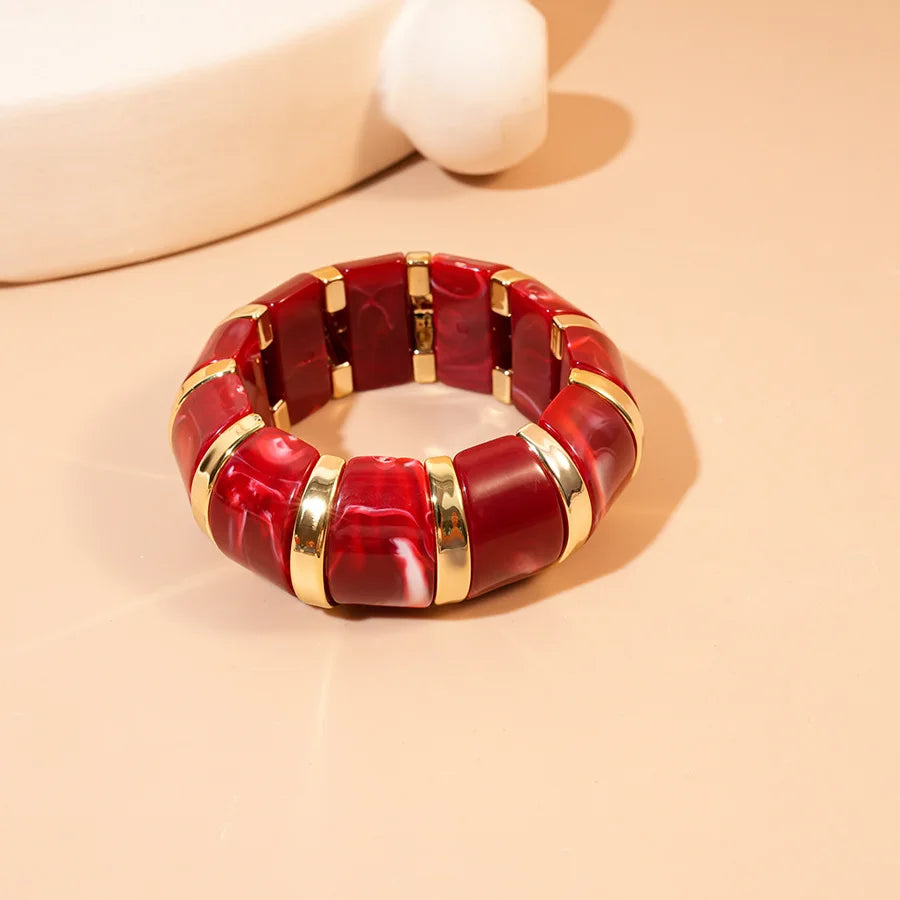 New Trend Acrylic Irregular Geometric Exaggerated Chunky Bangles for Women Statement Charm Smudge Goth Bracelets Jewelry B1