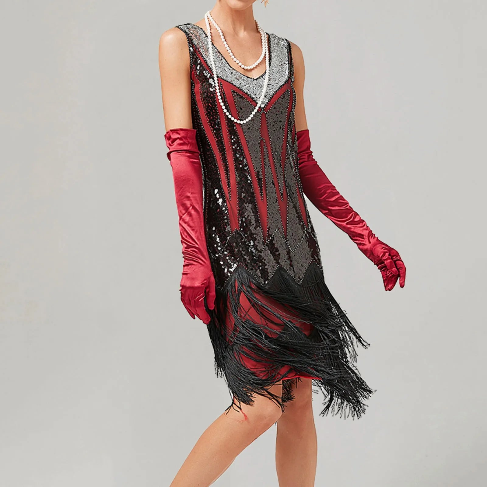 Sequined Fringed Tassels Dresses for Women 2024 Summer Gatsby Vintage Dress Cocktail Prom Party 1920s 30S Flapper Dress Vestidos