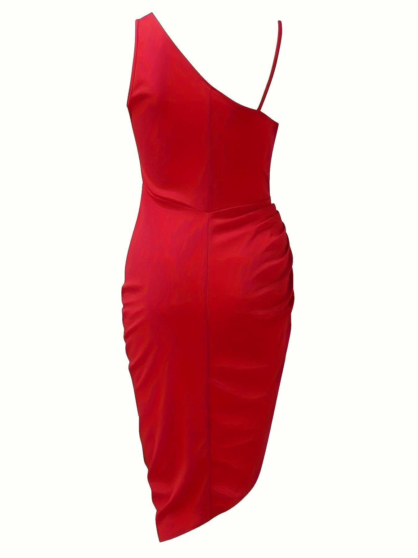 Stunning Sequined Ruched Asymmetrical Bodycon Dress - Elegant Sleeveless Party Dress for Women, Featuring Flattering Fit, Shining Sequins, and Flowy Hem - Perfect for Banquet, Prom, and Formal Events