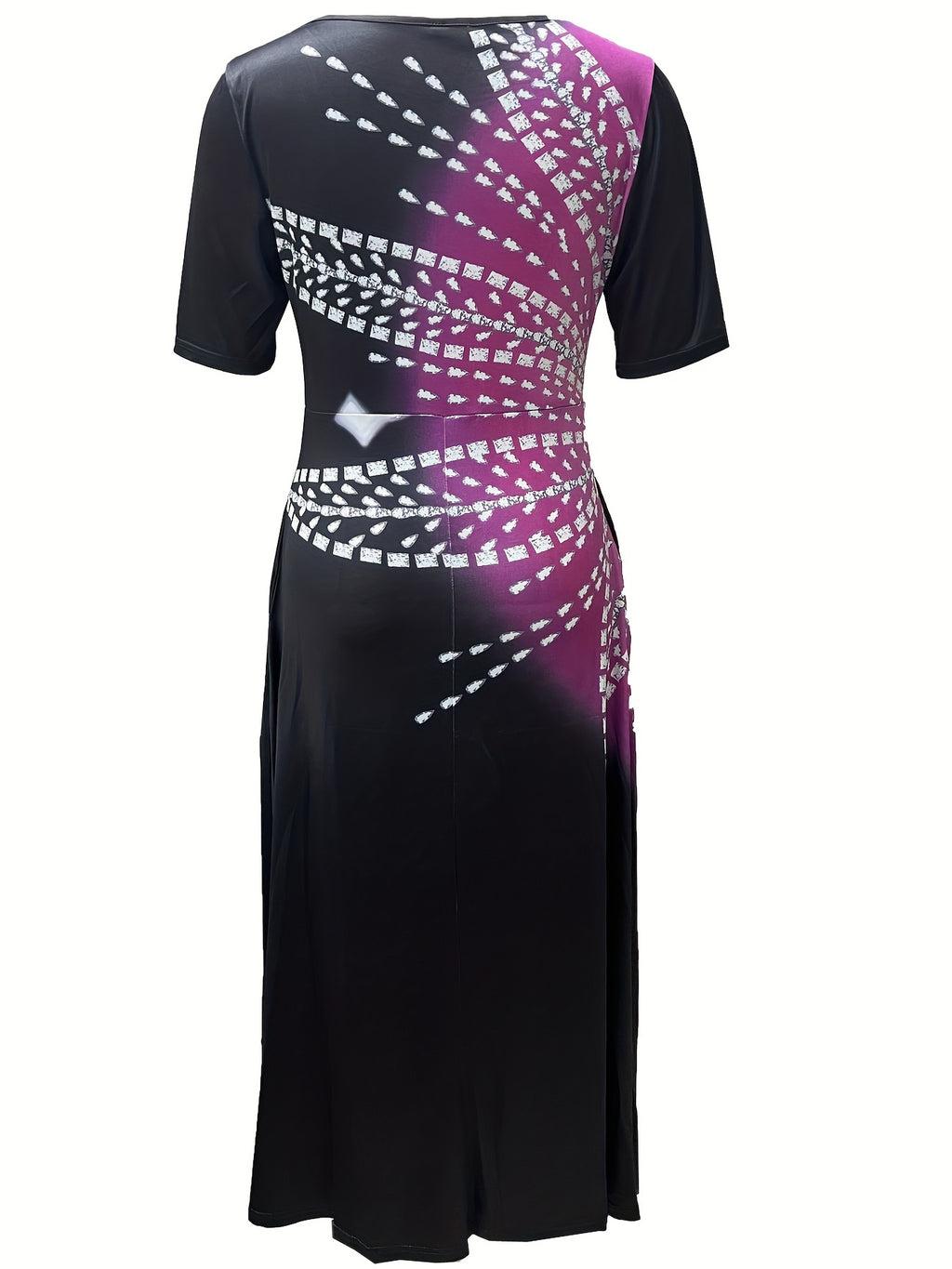 Vibrant Floral Print Half Sleeve Pendulum Dress - Soft Micro Elasticity, Crew Neck, Pocket Details, Machine Washable - Perfect Casual Wear for Women in Spring, Summer, and All Seasons