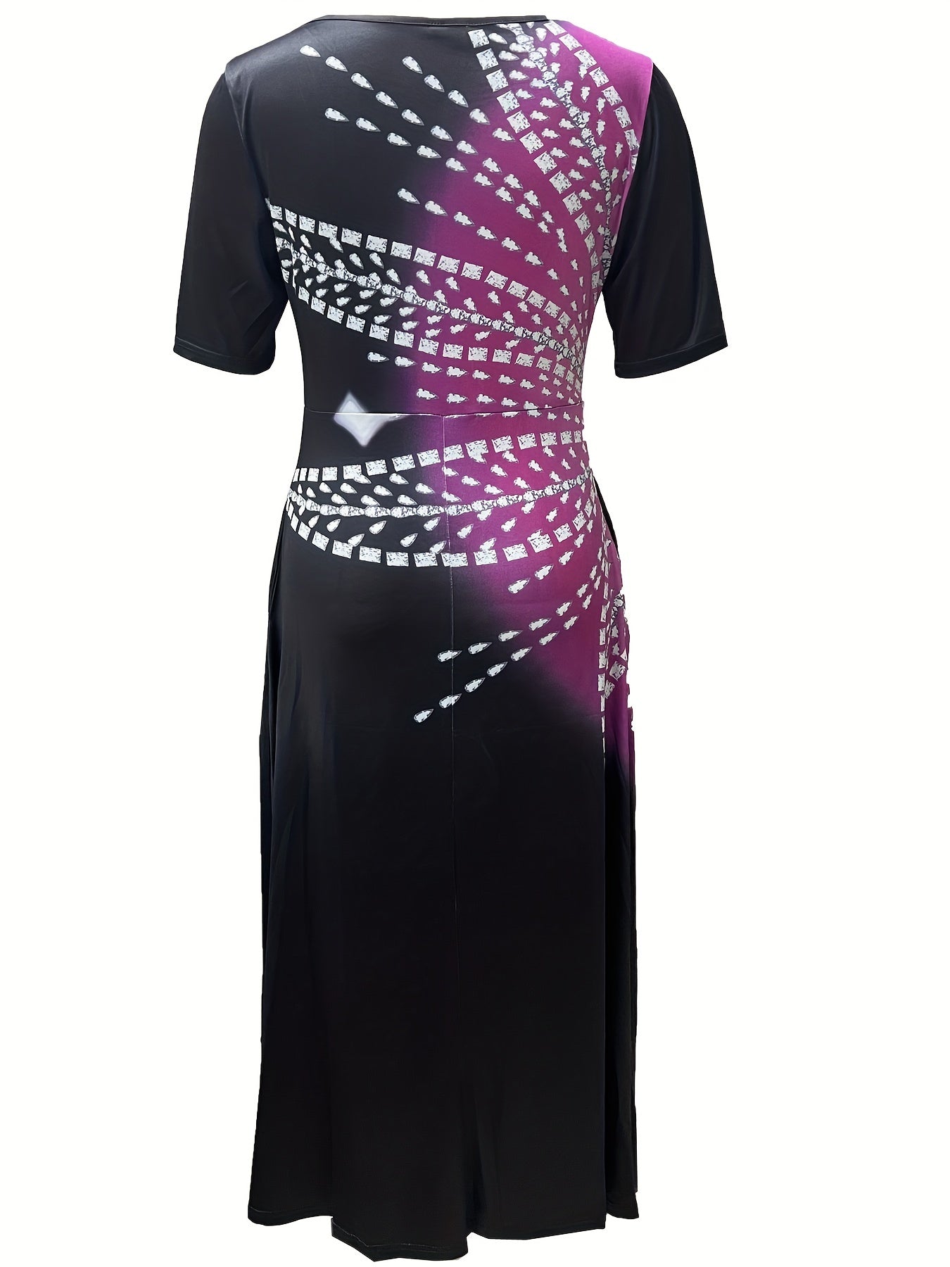 Vibrant Floral Print Half Sleeve Pendulum Dress - Soft Micro Elasticity, Crew Neck, Pocket Details, Machine Washable - Perfect Casual Wear for Women in Spring, Summer, and All Seasons