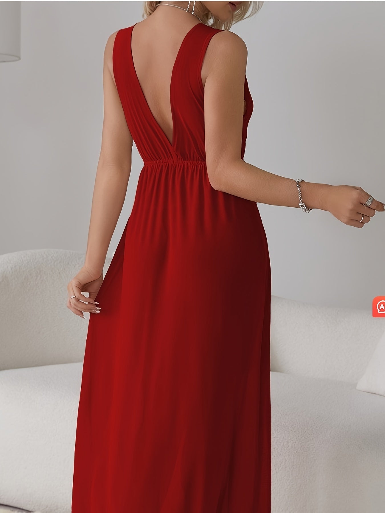 See-through pajamas, Sexy long solid color home dress, Women's Sexy Lingerie & Underwear